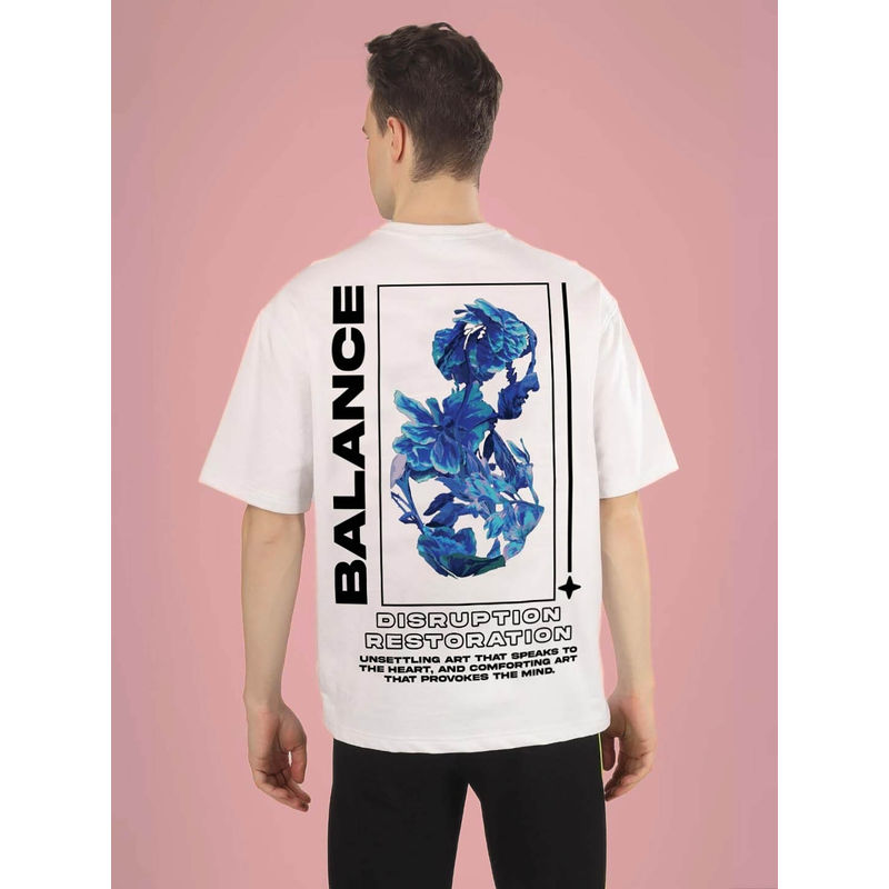 WEARDUDS Balance Oversized Printed T-Shirt -White (S)