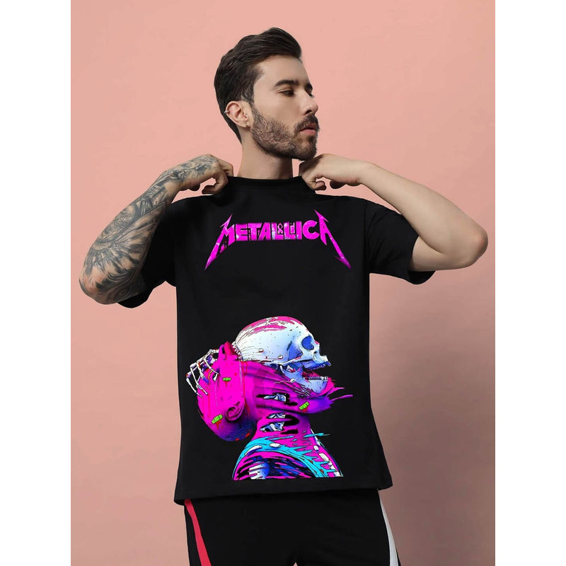 WEARDUDS Metallica Oversized Graphic T-Shirt -Black (S)