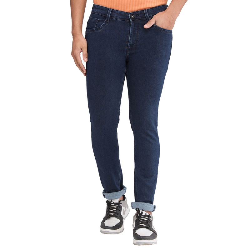 Park Avenue Mens Super Slim Fit Fancy Blue Jeans (40)