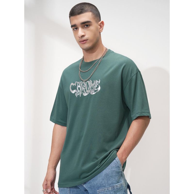 HIGHLANDER Men Green Printed T-Shirt (L)