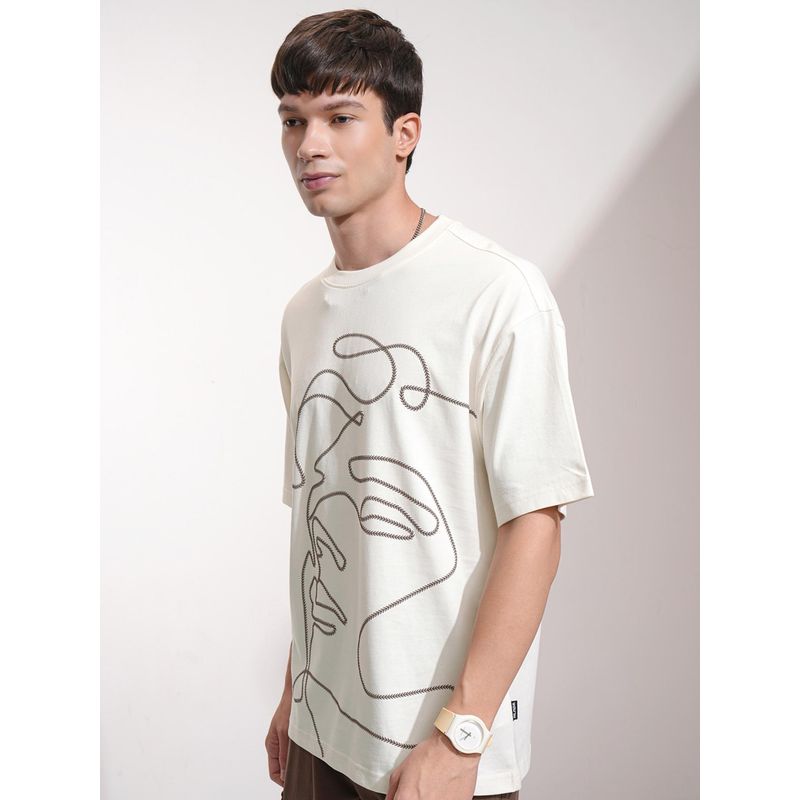 HIGHLANDER Men White Printed T-Shirt (M)