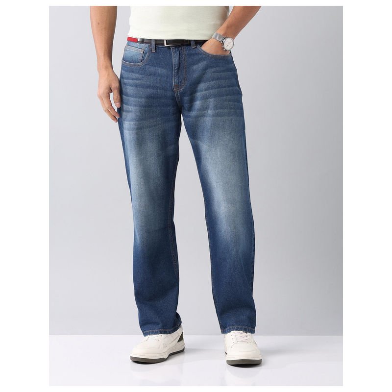 AD By Arvind Baggy Fit Mid Rise Jeans Blue (36)