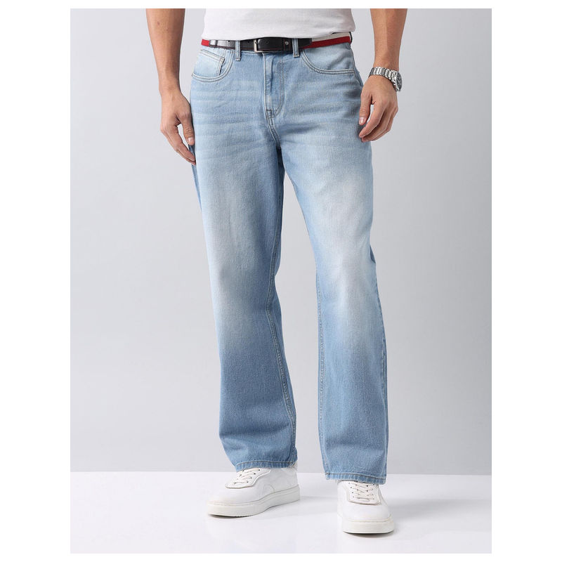 AD By Arvind Baggy Fit Mid Rise Jeans Blue (32)