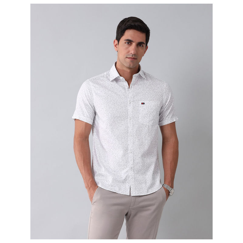 AD By Arvind Modern Slim Fit Twill Shirt White (40)
