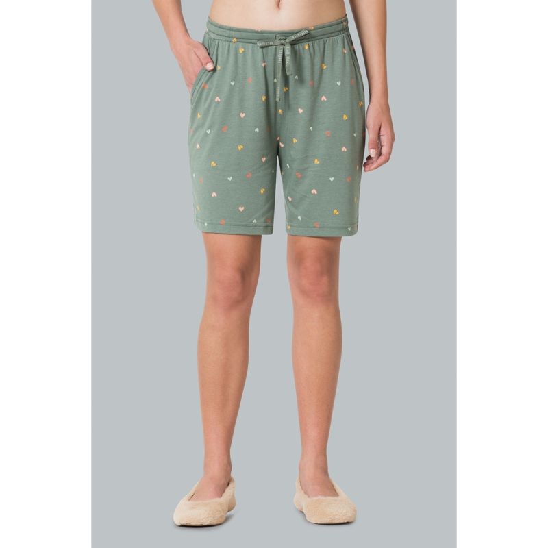 Van Heusen Women Drawstring Waist & Functional Pocket Lounge Shorts - Green (XL)