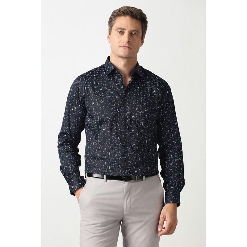 Van Heusen Black Printed Full Sleeves Shirt (40)