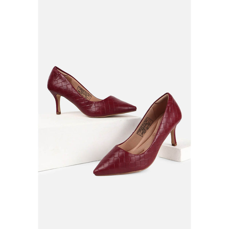 Van Heusen Women Maroon Stilettos Heels Pumps (UK 5)