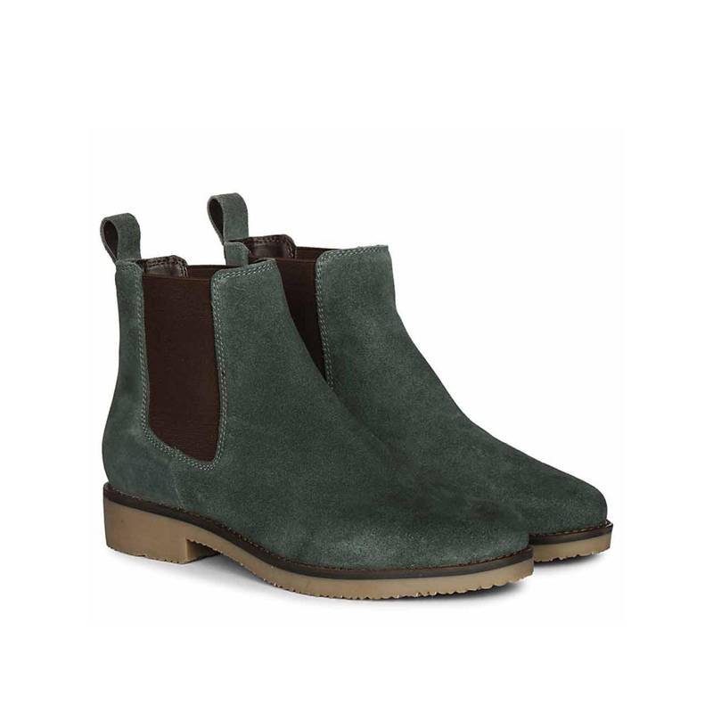 Saint G Women Viviblu Green Suede Leather Chelsea Boots (EURO 36)