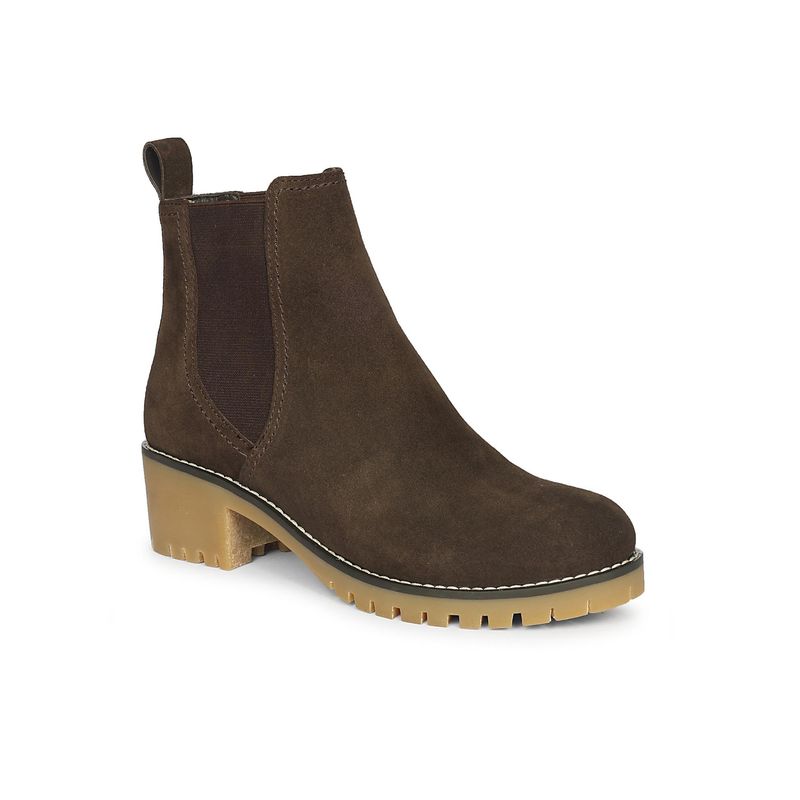 Saint G Women Viviblu Dark Brown Suede Chelsea Boots (EURO 36)