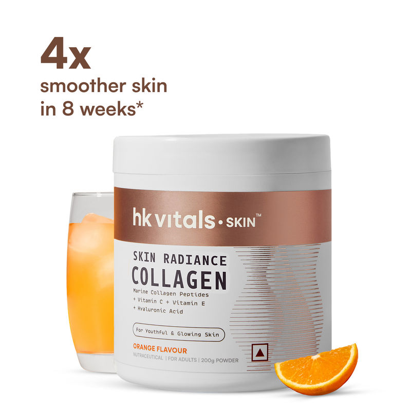HealthKart HK Vitals Skin Radiance Collagen Supplement Vitamin C, E, Sodium Hyaluronate - Orange
