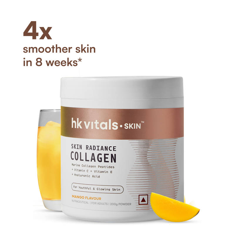 HealthKart HK Vitals Skin Radiance Collagen Supplement Vitamin C, E, Sodium Hyaluronate - Mango