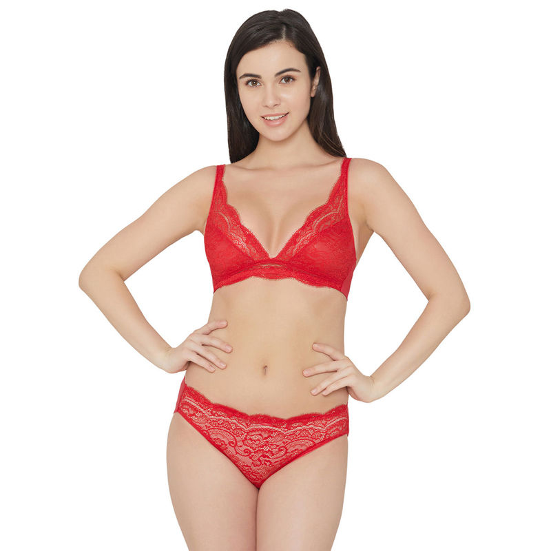 Wacoal Non Padded Non Wired Mid Coverage Lace Bralette Red (L)