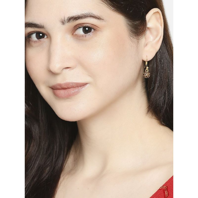 Mahi Royal Sparklers Brown Crystals Ball Earrings for Women Buy Mahi Royal Sparklers Brown