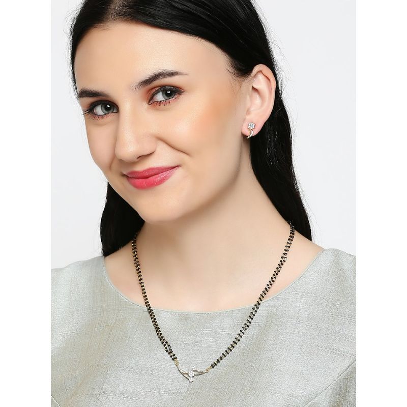 Mahi Gold Plated Double Chain Flamboyant Curve Mangalsutra Set Buy