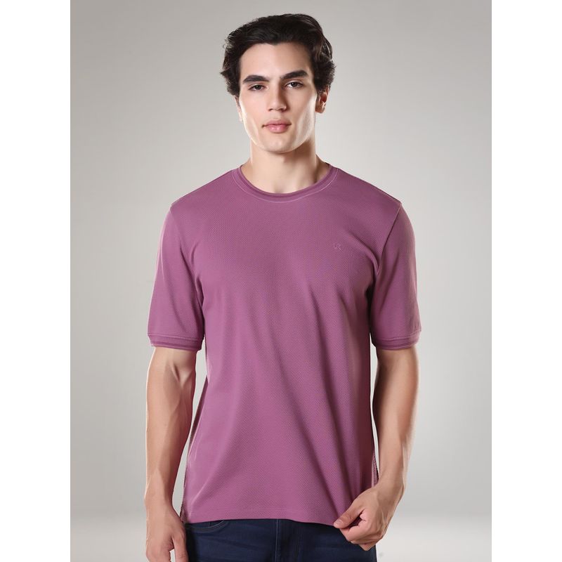 TURMS Mens Crew Neck Half Sleeves Anti Odor Cool-Tech Onion Purple T-Shirt (M)