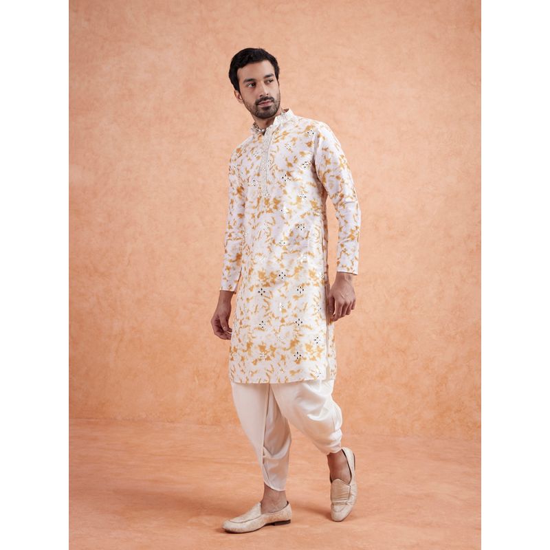 KISAH Men White Kurta Set (Set of 2) (S)