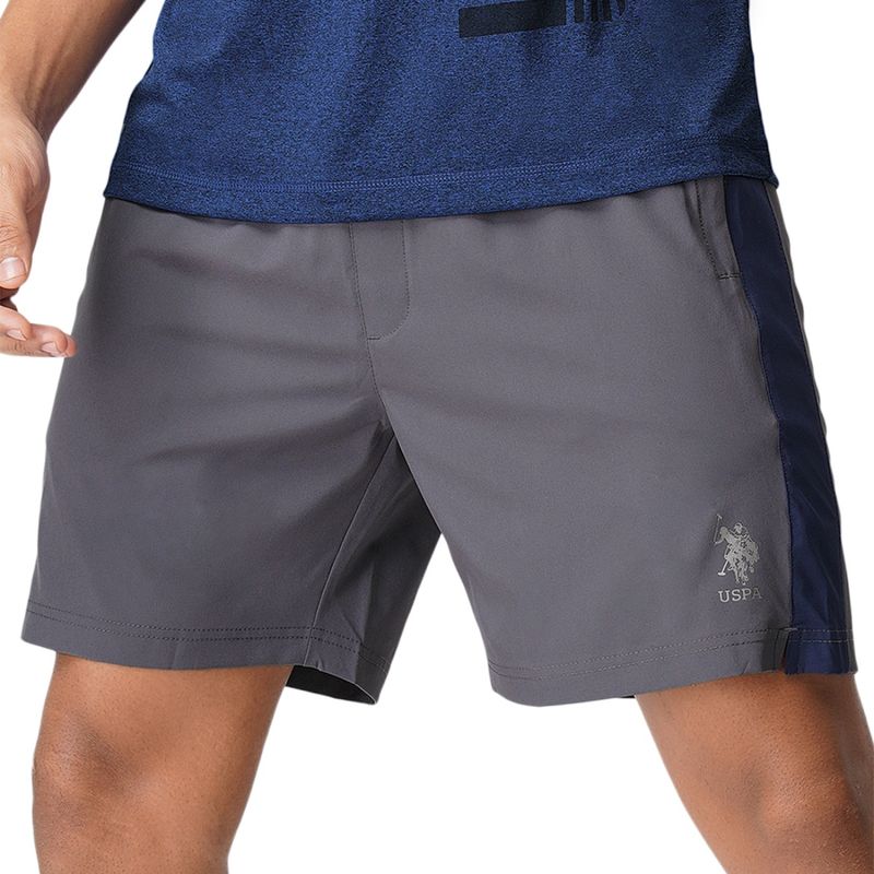 U.S. POLO ASSN. Men Grey I716 Natural Polyester Shorts - Pack Of 1 (M)