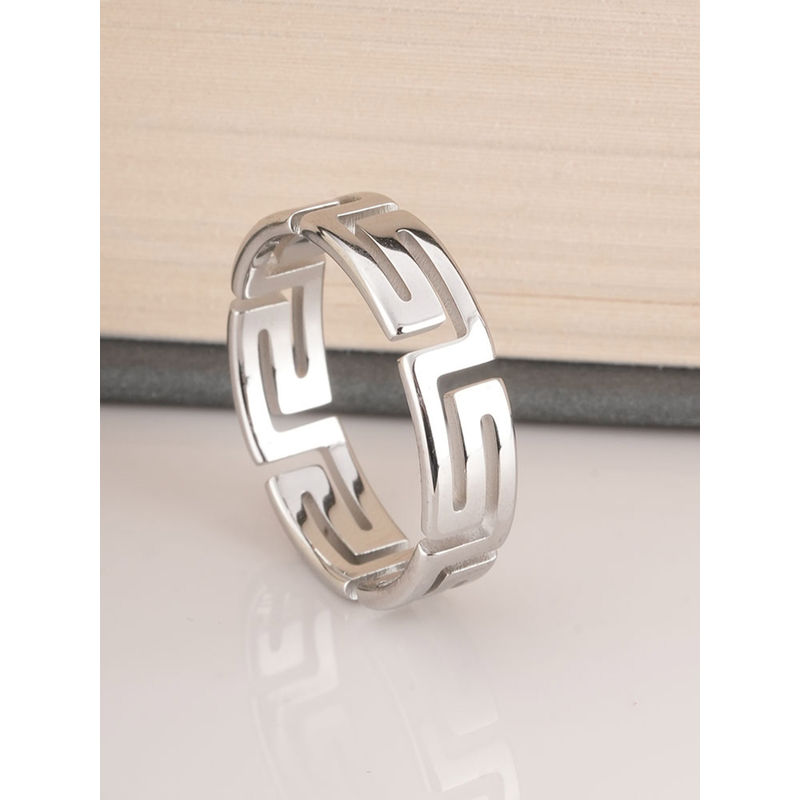 Palmonas Waterproof and Anti-Tarnish Maze Silver Ring for Men (8)