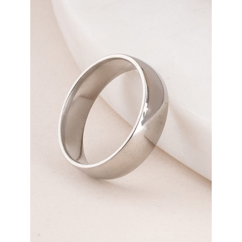 Palmonas Waterproof and Anti-Tarnish Plain Silver Band Ring for Men (8)