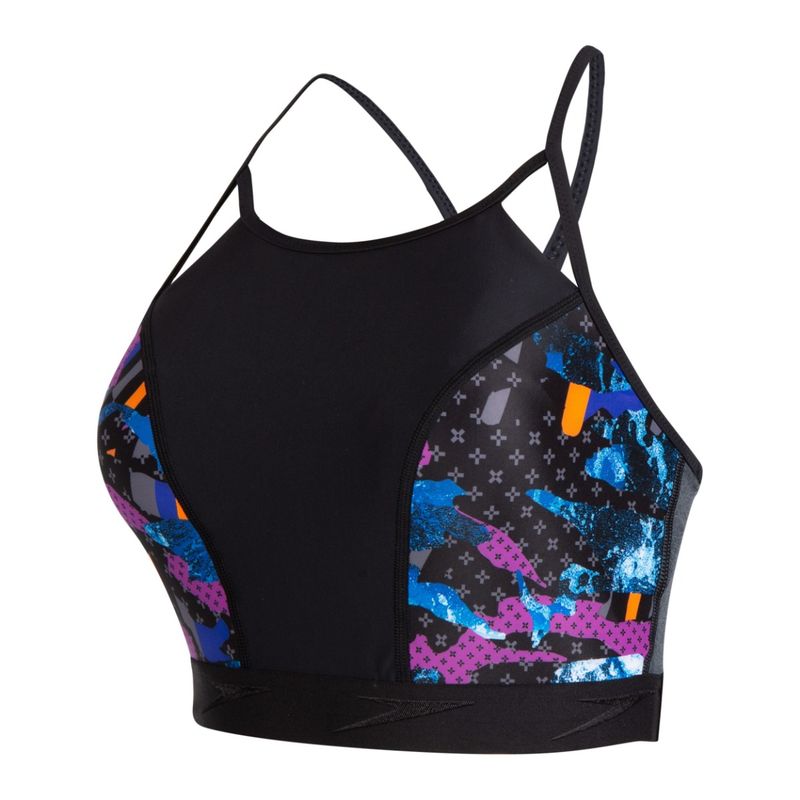 Buy Speedo Women's Inject Wave Tank Top H20 Active Black & Vgrey Online