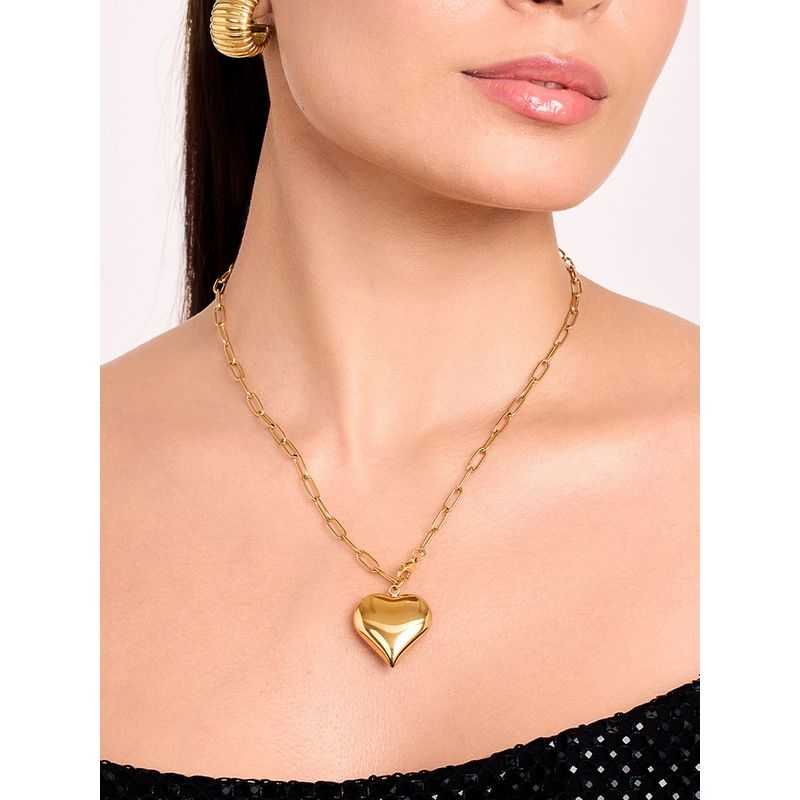 Buy ELRA 18K Gold Plated Heart Necklace Stainless Steel Waterproof