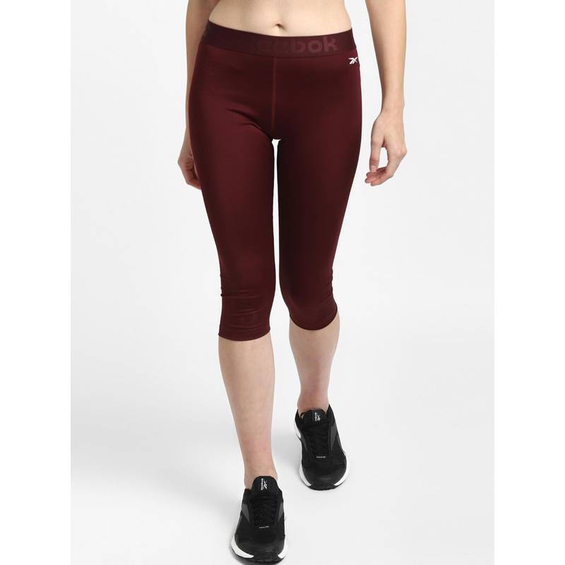 Reebok Wor Comm Capri Maroon/Red Training Tights (2XS)