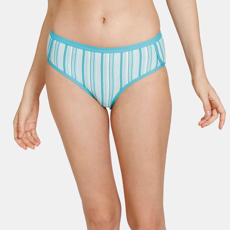 Zivame Woodstock Mood Low Rise Full Coverage Hipster Panty - Baltic (L)