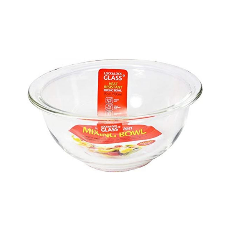 Lock & Lock Llg012 Round Ovenware Mixing Bowl, Transparent, 900 Ml