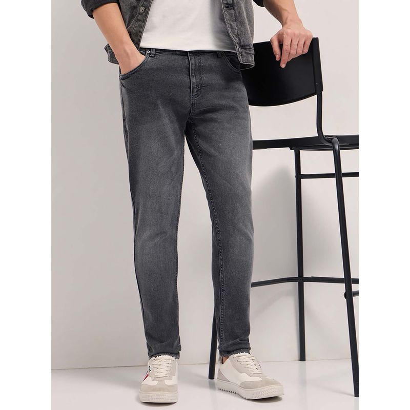 THE BEAR HOUSE Men Grey Solid Skinny Fit Casual Jeans (28)