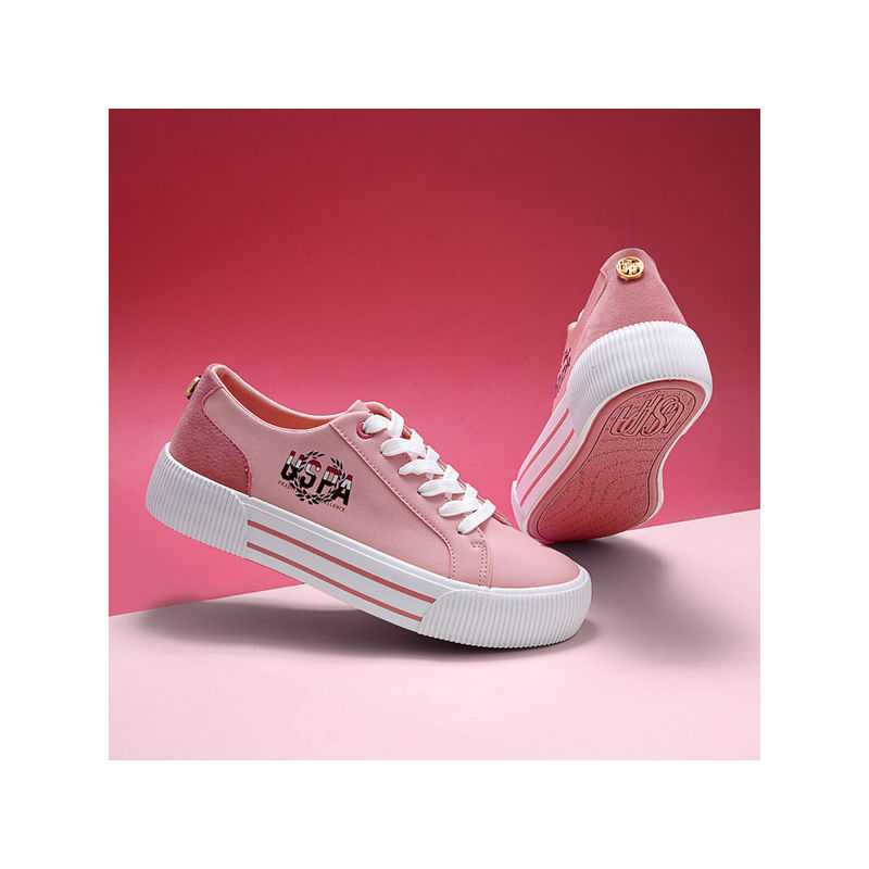 U.S. POLO ASSN. Women HOLLIE Lt. Pink Sneakers (UK 3)