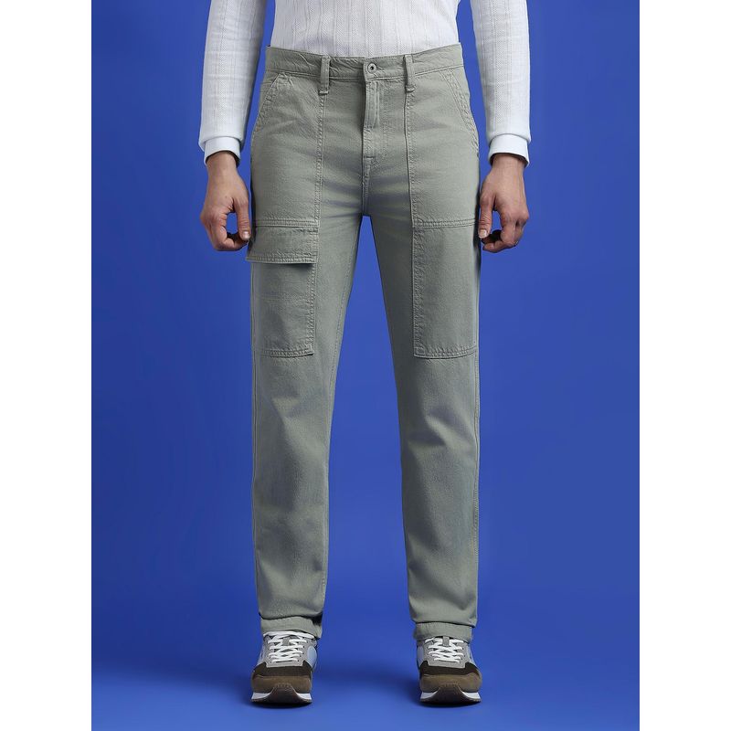 Pepe Jeans Olive Mid Rise Tapered Cargo Jeans (28)