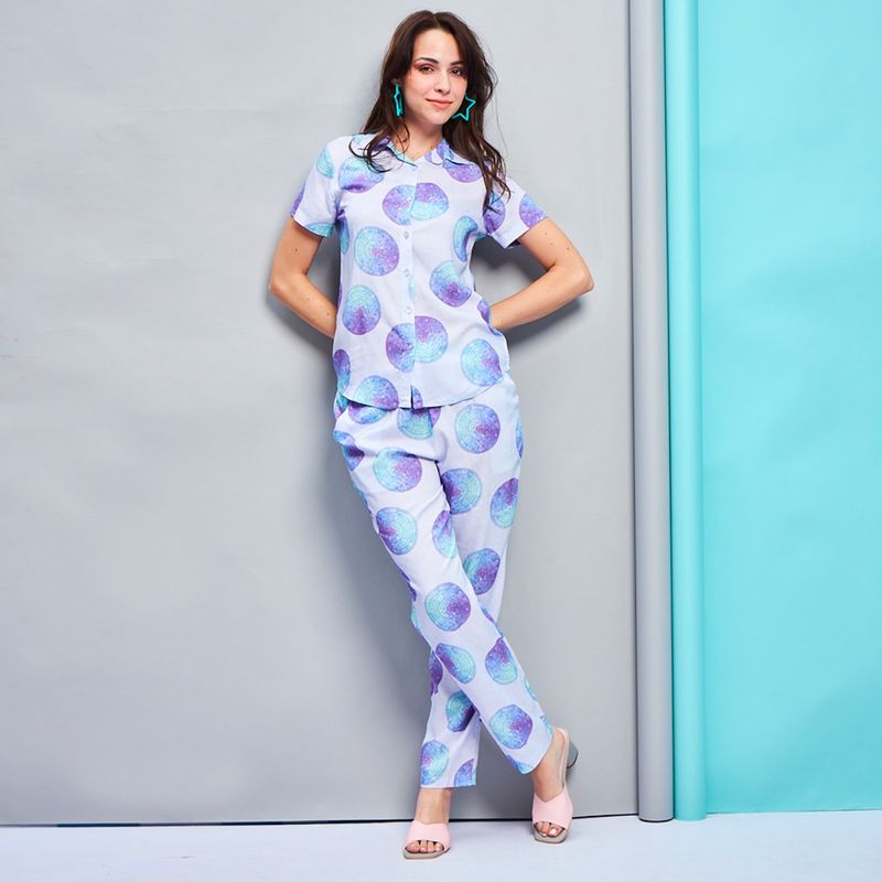 July Nightwear For Women Rayon Lavender Shirt - Pyjama-WPC573 (Set of 2) (S)