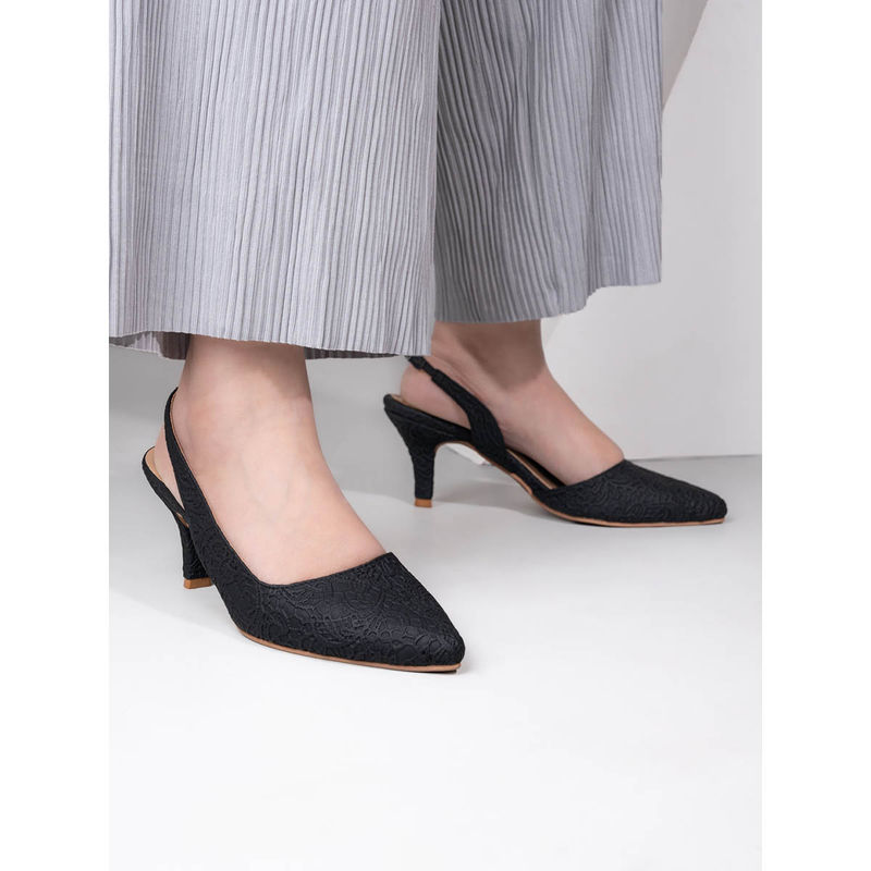 Hydes N Hues Premium Quality Material with Self Design Comfortable Mules Heels (EURO 36)