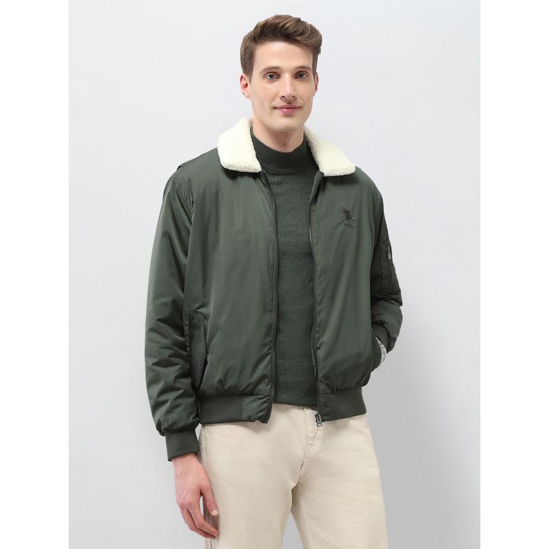 U.S. Polo Assn. Denim Co. Green Polyester Solid Jacket (2XL)