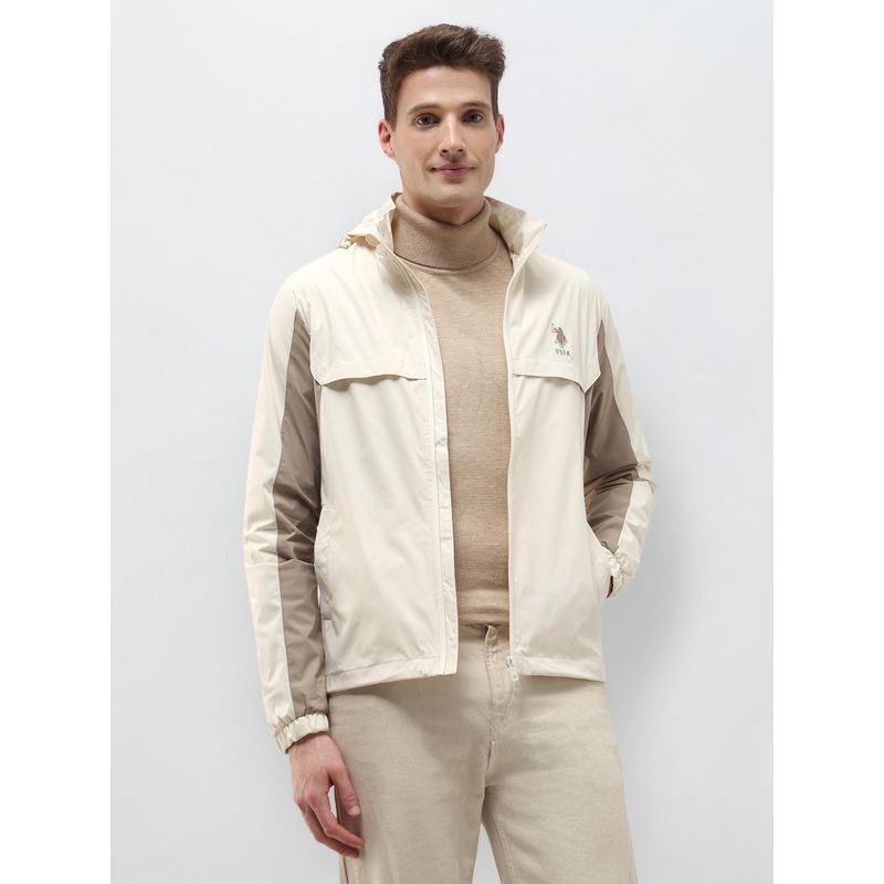 U.S. Polo Assn. Denim Co. Beige Polyester Colorblock Jacket (L)
