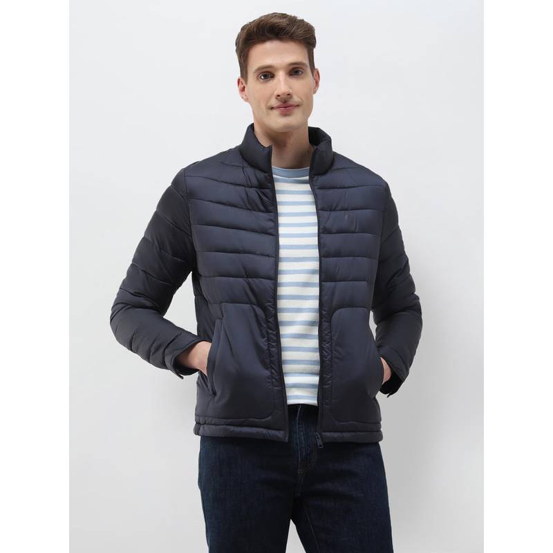 U.S. POLO ASSN. Blue Nylon Solid Puffer Jacket (M)