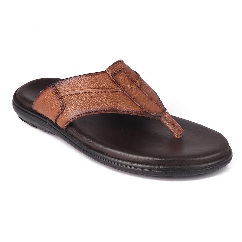 Red Chief Tan Leather Casual Solid Thong Slipper For Men Buy Red Chief