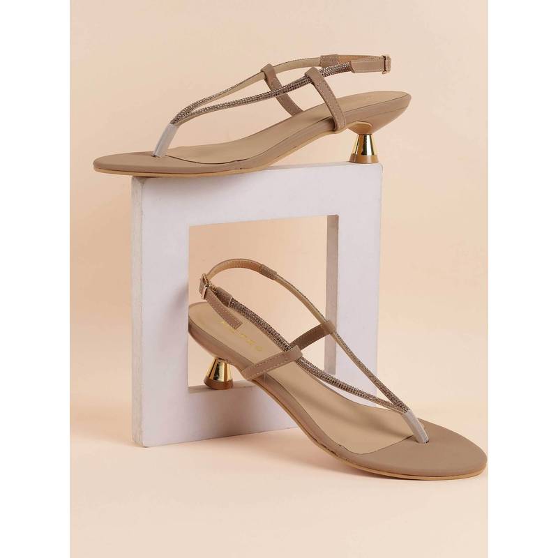 Metro Women Beige Casual Heels (EURO 37)
