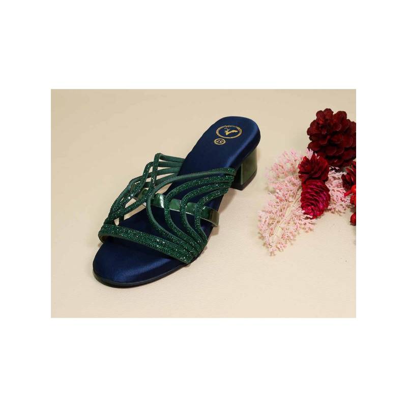 Sana K Luxurious Footwear Gema Green Cut Heels (EURO 38)