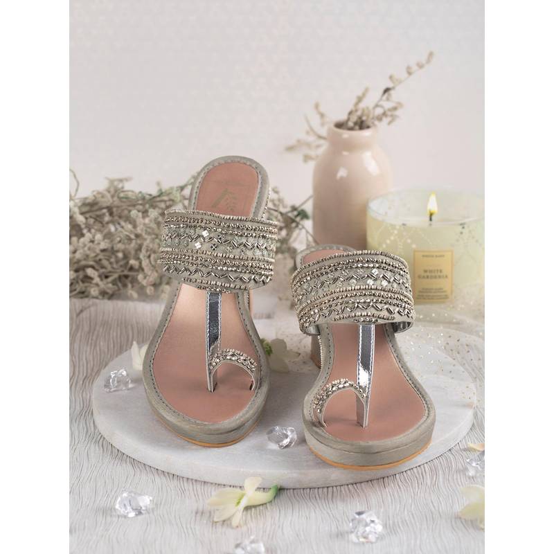 House of Vian Silver Tara Wedges (EURO 36)