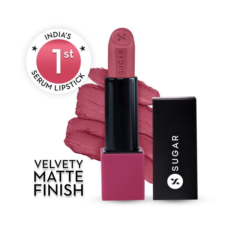 SUGAR Glide Peptide Serum Lipstick with Vitamin E |1 Swipe Full Coverage - 05 Parisian Pink