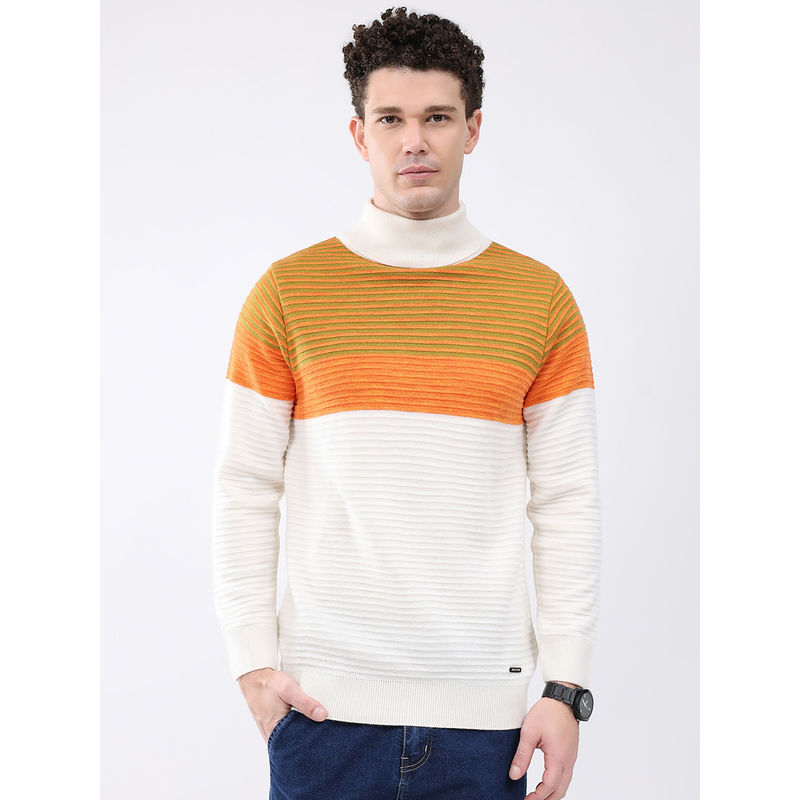 Monte Carlo Men High Neck Full Sleeve Pullover Multi-Color (L)