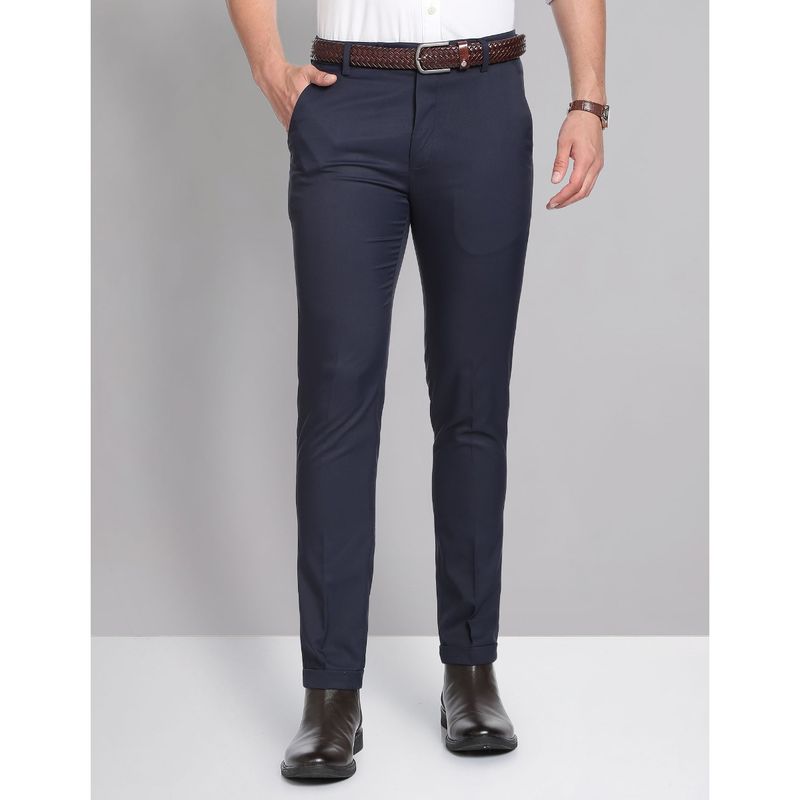 AD By Arvind Mid Rise Solid Smart Flex Formal Trousers (30)