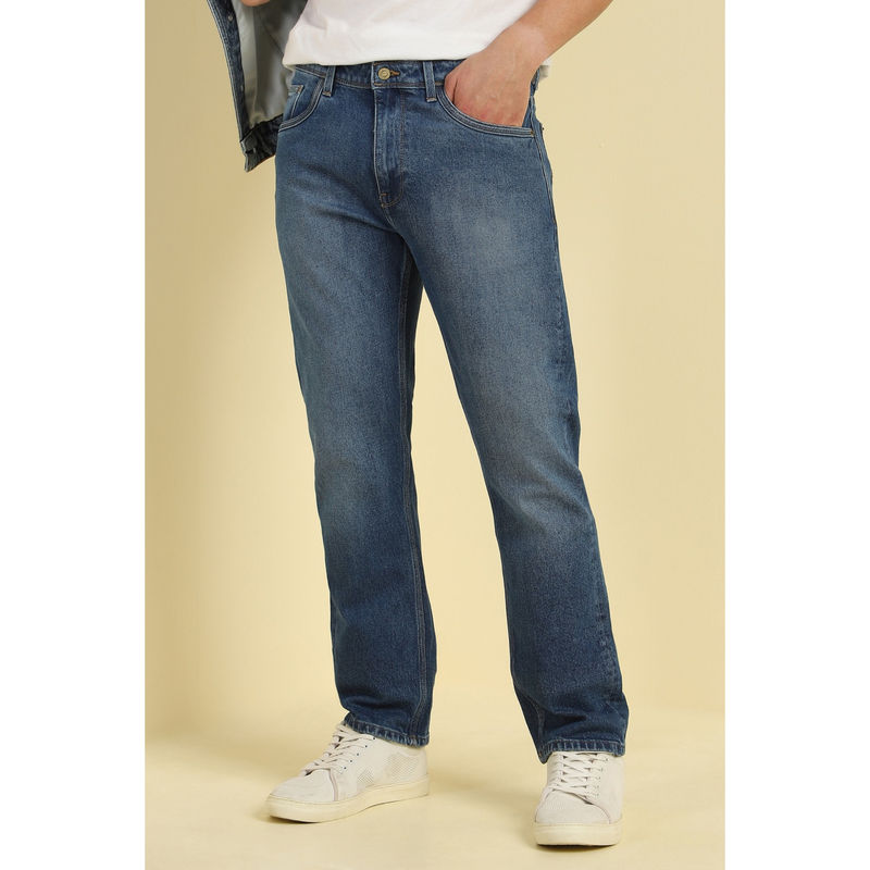 Allen Solly Men Blue Regular Fit Mid Wash Jeans (34)