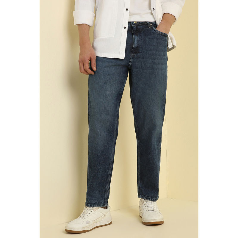 Allen Solly Men Navy Blue Super Slim Fit Mid Wash Jeans (28)