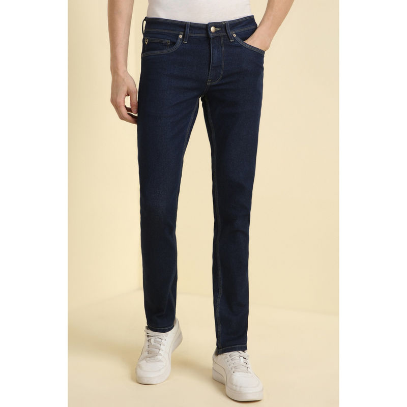 Allen Solly Men Navy Blue Skinny Fit Mid Wash Jeans (34)