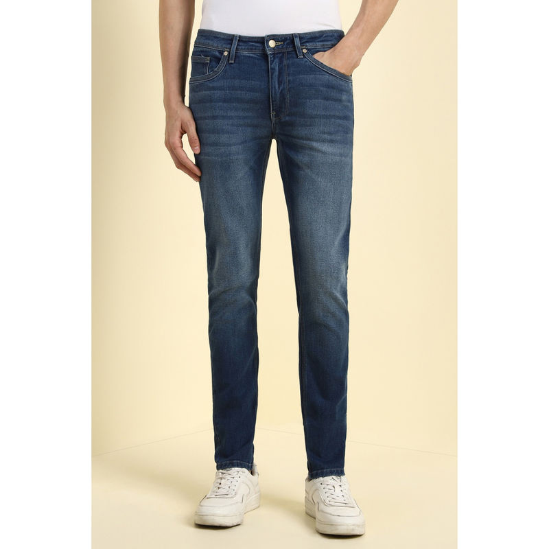 Allen Solly Men Blue Skinny-Fit Mid Wash Jeans (30)