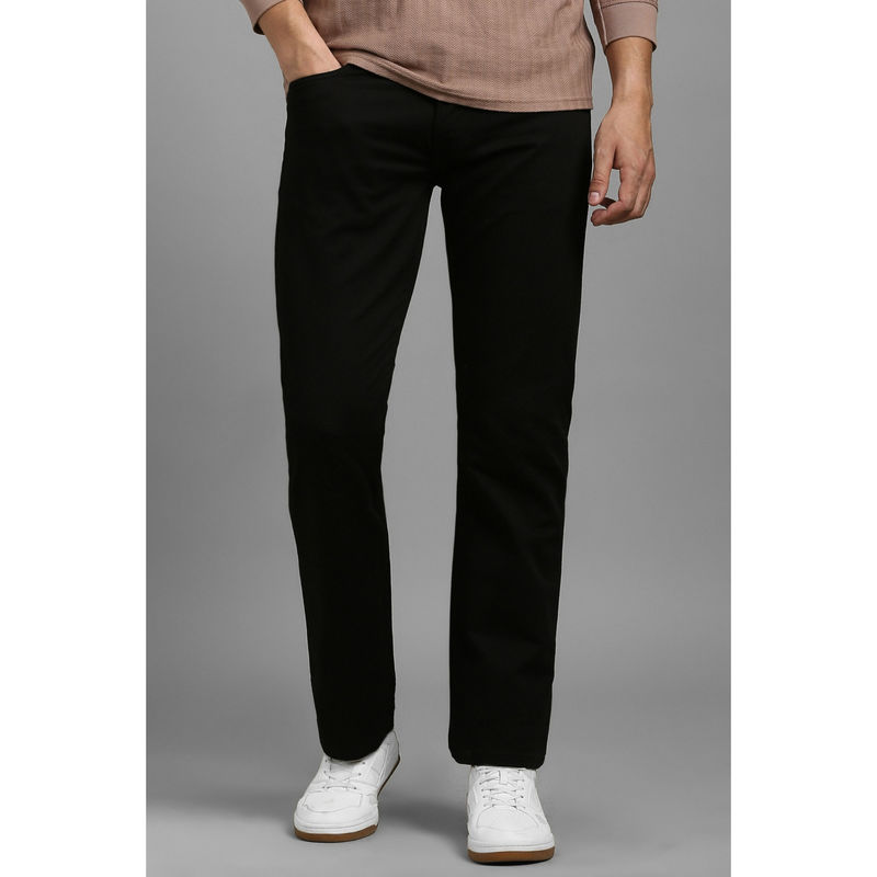 Louis Philippe Men Black Dark Slim Fit Jeans (34)