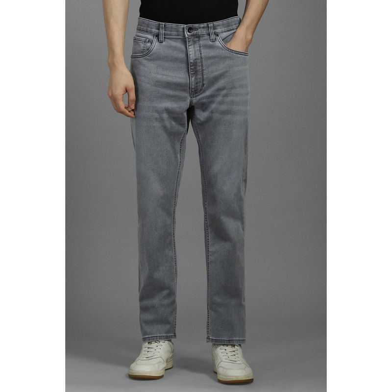 Louis Philippe Men Grey Light Slim Fit Jeans (36)