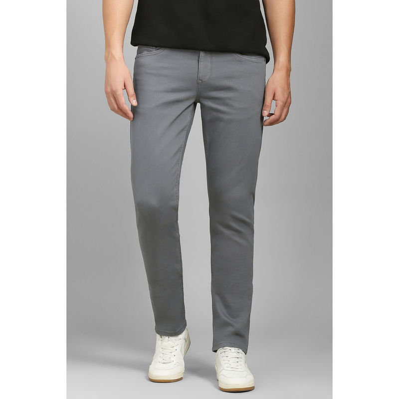 Louis Philippe Men Grey Dark Slim Fit Jeans (30)